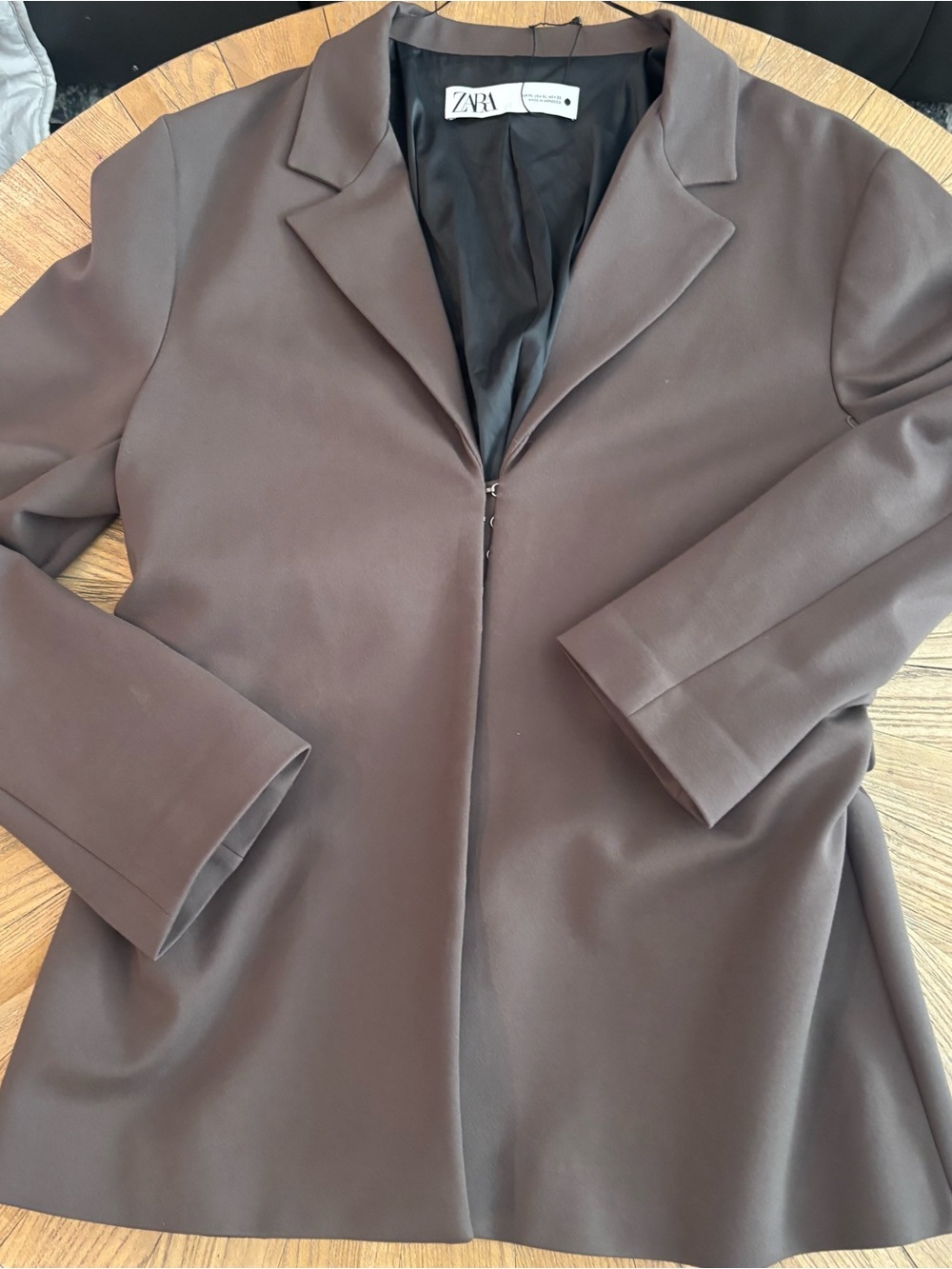 Zara Chocolate Brown Tailored Blazer Jacket
